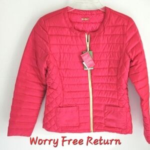 Lilly Pulitzer NWT Lilah Puffer Quilted Down Jacket Reversible